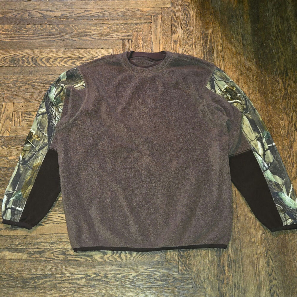 Legendary Whitetails Men's Camouflage Hunting Fleece Sweatshirt Size XL Brown